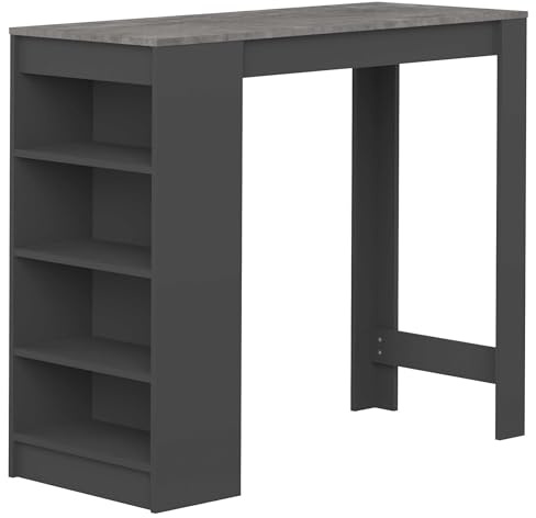 Symbiosis barbord 115 x 50 x 102.7 cm Black and Cement