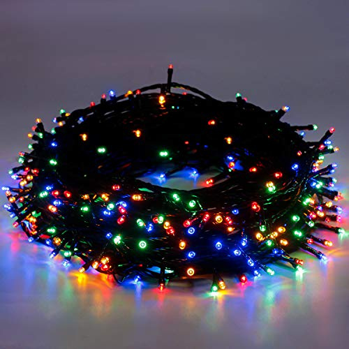 LED Weihnachten Lichterkette Bunt - 25M 220 LEDs Außen Weihnachtslicht Erweiterbar Speicherfunktion 8 Modi Innen & Außen Wasserdicht Lichterkette für Party Baum Halloween Hochzeit Balkon Dekoration