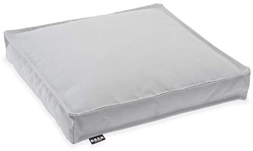 H.O.C.K. Sitzkissen Outdoor Stuhlkissen Classic Uni – UV-beständig, wasserabweisend, Fleckschutz – Garten Terrasse Balkon (40x40x5cm, Hellgrau)