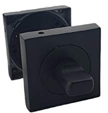 Golden Grace Turn & Release Set for Bathroom Lock, Matt Black | Includes wood screws for swift installation onto a 50mm concealed rose, matching square and round handles.
