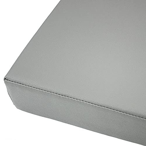 KicKiq Wasserdichtes Bankkissen für den Außenbereich, 2- und 3-Sitzer, PU-Leder, Gartenbankauflage mit Reißverschluss, Esszimmer, Terrasse, Bankkissen für Schaukelstuhl (Grau, 80 x 30 x 5 cm)