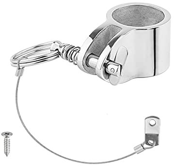 Stainless Steel 316 Jaw Slide Clamp with Quick Release Pin 1 Inch 25mm Bimini Top Hinged Slide Fitting Hardware Marine Boat