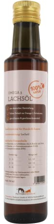 Futtermedicus Omega 3 Lachsöl | 250 ml | Ergänzungsfuttermittel für Hunde und Katzen | Gut zum BARFen und Kochen | Hoher Gehalt an wichtigen Omega-3-Fettsäuren