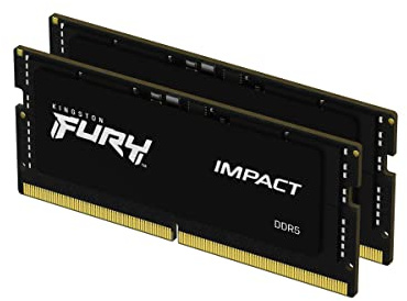 Kingston FURY Impact 64GB(2x32GB) 4800MT/s DDR5 CL38 SODIMM Notebook Gaming Memory Kit of 2 - KF548S38IBK2-64, Black