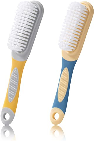 Shoe Brush, 2Pcs Shoes Scrubbing Brushes with Handle, Soft-Bristled Multifunctional Cleaning Tool
