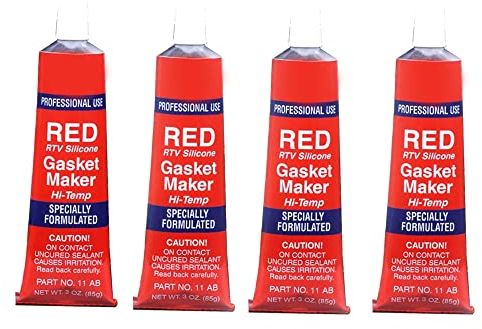 PNJB, Red RTV Silicone Instant Gasket Maker Adhesive Sealant 85g Tube, Decreased Power, Acceleration, And Fuel Efficiency (4 Pcs)