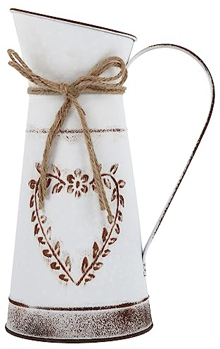 IMIKEYA Ferme Pichet Vase Rustique Shabby Chic Cruche avec Poignée Arrosoir en Métal Ferme Fleur Cruches Vintage Lait Peut Rétro Fleur Seau pour La Maison Jardin