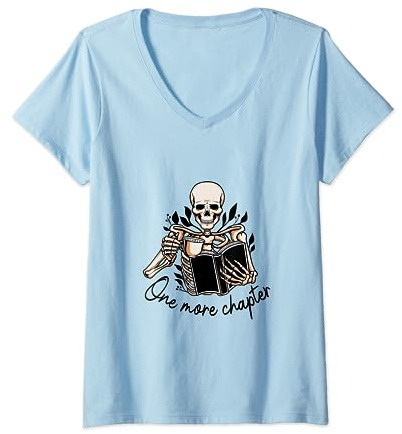 Donna Un altro capitolo Bookish Ben letto per i nerd dei libri, topi di biblioteca Maglietta con Collo a V
