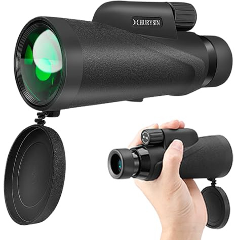HURYSIN HD 8 x 42 Monokular – mit optischem HD-System, verbesserter Griffigkeit, wasserdicht, beschlagsicher, stoßfest, komplett mit GlassPak