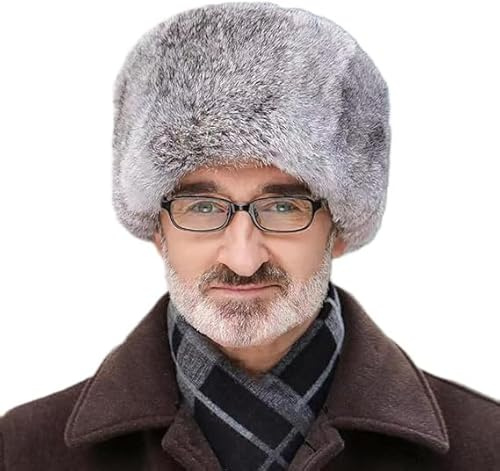 Pelzmütze Winter Wintermütze Manner Herren Fellmütze Verdickt Kunstfell Herrenhut Winddicht Flauschig Warm Hut Jägersmann Hunting Hat Flauschig Kuschelig