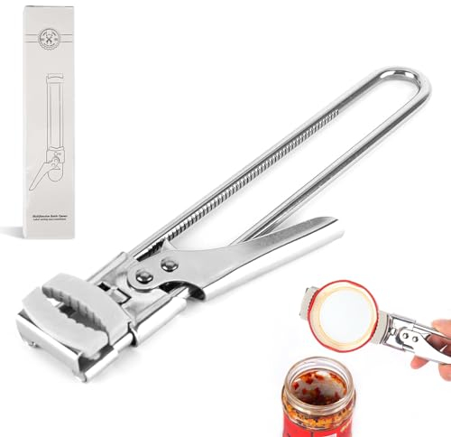 Daczly Deckelöffner Edelstahl, Glas Öffner Helfer Marmeladenglasflaschen-Dosenöffner, Dosen Manueller Multifunktions Dosenöffner für Senioren Schwache Hände