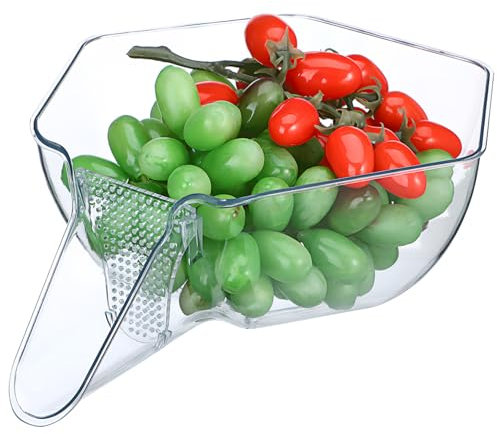 Zerodeko Abtropfkorb Sieb Reiswaschschüssel mit Ausguss Feinmaschiges Sieb Multifunktional für Reis Obst Gemüse Lebensmittelsiebe Großer Kunststoffkorb Transparent zum Waschen und Abtropfen der Küche