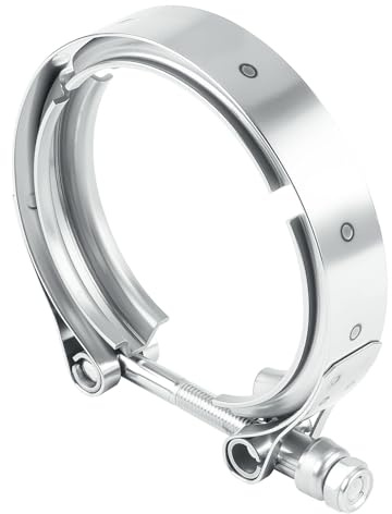 Godimg V Band Schelle 2,5 Zoll (63.5mm),V Band Turbo Auspuffschelle,T-Bolzen-Schlauchschelle mit M8-Schraube für Autos und Motorräder