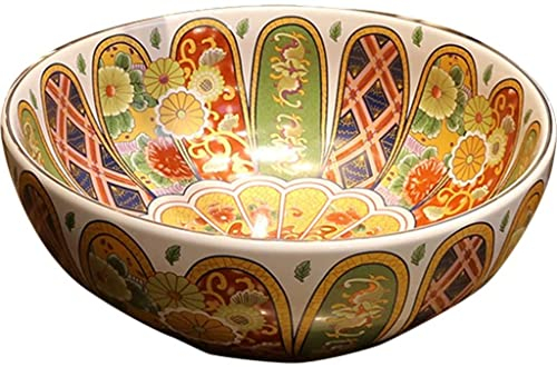 Mobile lavabo con lavabo, lavabo da Bagno, lavabo da appoggio, lavabo da appoggio, lavabo da appoggio Vintage colorato, lavabo in Ceramica da Giardino (Colore : A, Dimensioni : 40