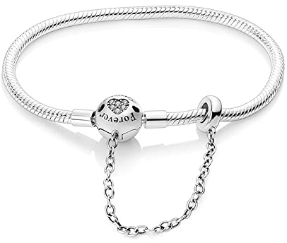 LIGHTDOG 925 Argent Chaîne Serpent Bracelet pour Pandora Convient pour Charms Européens Bracelet Perles Cadeau pour les Femmes