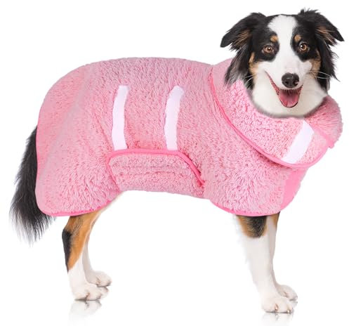 Hundbadrock superabsorberande hundhanddukar stora snabbtorkande rockar för efter bad mjuk justerbar varm hållande hundhandduk (S-XXL)