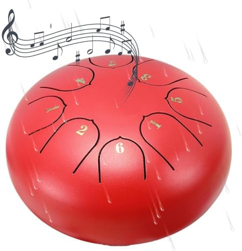 Thomann Tongue Drum 6 Zoll 8 Töne Steel Rain Drum Outdoor Garden (6 inch 8 tone,Rot)