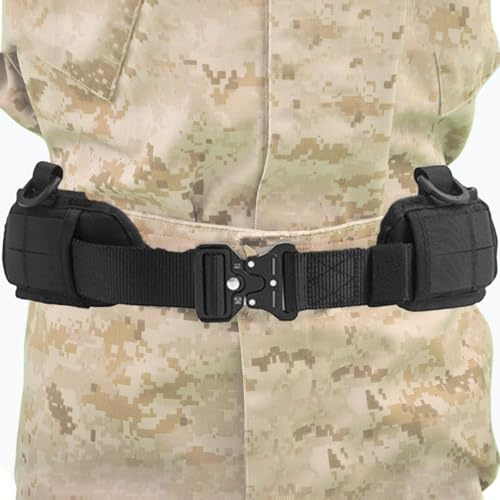 Generisch Ceinture de combat avec poches, ceinture utilitaire d'airsoft | Ceinture utilitaire de sécurité | Ceinture robuste multifonction avec boucle de ceinture robuste pour hommes et femmes