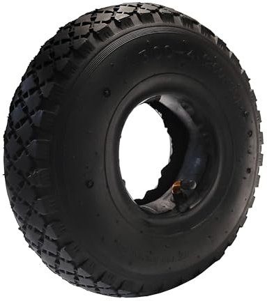 Universal 3.00-4 Tyre and Innertube for Replacement 10 Inch Wheelbarrow Tyre and Inner Tube for Inflatable Wheelbarrow, Trolley, hand truck or Cart Wheels 260x85 4 Ply