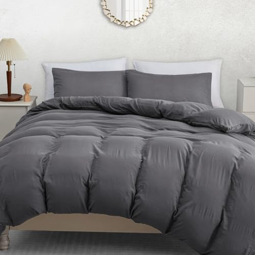 Pamposh King Size Duvet Cover Sets - Pre-Washed Microfibre Bedding Set for Added Softness & Comfort - Lightweight Premium Quilt Cover Set for All Seasons With Zipper Closure