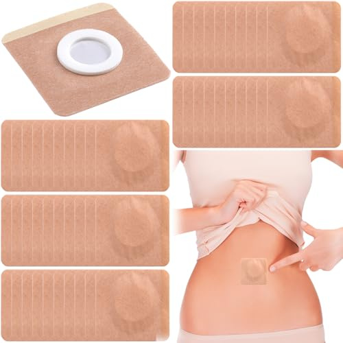 Joez Wonderful Paquete de 50 unidades desechables de aceite de ricino, parches de ombligo altamente absorbentes, almohadillas autoadhesivas de aceite de ricino, fundas de algodón orgánico