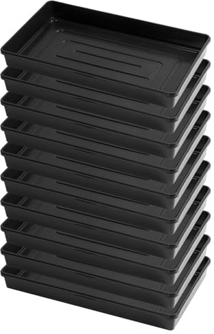 Pullmer Kunststoffwanne, Pflanzschale groß, Auffangwanne, Plastikwanne flach, 55,5x31,5x6,5 cm, 10 Stück, Pflanzenwanne Kunststoff, Anzuchtschalen