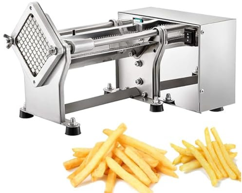 XNZJHPP Taglierina elettrica per Patatine Fritte, affettatrice semiautomatica per Frutta e Verdura, Macchina per tagliapatatine in Acciaio Inossidabile, tritafrutta per Cucina Industriale Commerciale