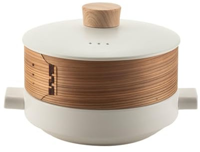 XYUERU Cazuela de cerámica Japonesa con vaporera, vaporera de cerámica, cazuela Japonesa, Sopa y estofado, Olla de Barro(3L)