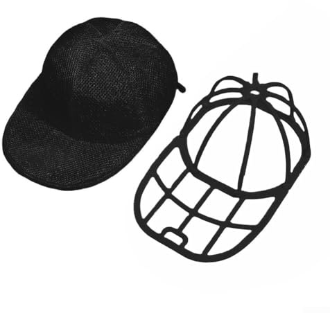 Paquete de 2 bolsas de lavado de sombreros de malla de poliéster de 32 x 20 x 12 cm, seguro para lavadora con cierre de cremallera para gorra de béisbol, sombreros de sol, gorros, protección de