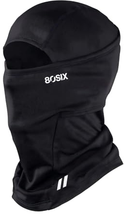 80Six Base Snow Sturmhaube Balaclava für Ski, Snowboard, Fahrrad, Motorrad | Balaclava für Damen & Herren, Winddicht, Warm, UV-Schutz, Thermo-Helmfutter, Schwarz