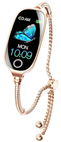 findtime Smartwatch Damen Silber Schrittzähler Uhr Damen Smart Bracelet Fitness Tracker Activity Trackers mit Herzfrequenzmesser Schlaftracker Kalorie Distanz-Tracking