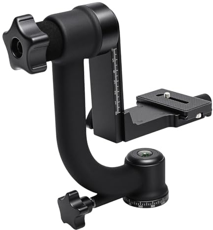 Panoramic Gimbal Tripod Head with 360° Rotatable 44lbs Load Capacity for DSLR Telephoto Lenses Etc