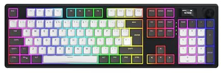 HATOR Skyfall 100 PRO Wireless, Mechanische Gaming-Tastatur mit Silent Switches, 8000Hz, PC/Mac, Schwarz, Wireless/Kabel, PBT-Keycaps, EU Layout (QWERTZ, QWERTY, AZERTY etc.)