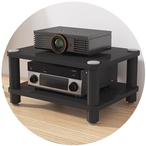Universelles Audio-Rack – 2/3/4-stufiges HiFi-Regal Für Verstärker, Lautsprecher Und AV-Receiver Mit Antivibrationsfüßen, Stand Tischständer Heimkino Studioequipment(Schwarz,50 * 40 * 23cm(2Tier))
