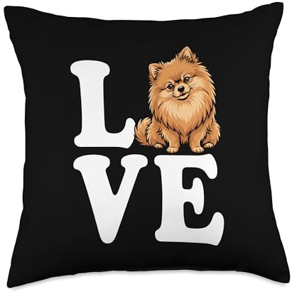 Pomeranian Lover Cute Pom Owner Breeder Love Dog Sign Throw Pillow