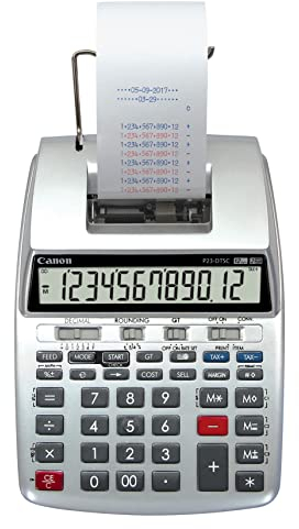 Canon P23DTSCII druckender Tischrechner, zwölfstellig, zweifarbiger Druck, P23-DTSC II, Silber Metallic