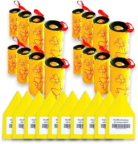 Fliegenfänger Rollen, Insektenfänger, Fliegenfalle Umweltfreundlich giftfrei+ XL Gelbe Tafeln Gelbsticker