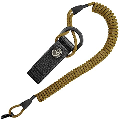 Ganzoo Cordon spiralé élastique paracorde avec mousqueton, 4 mm pour clés