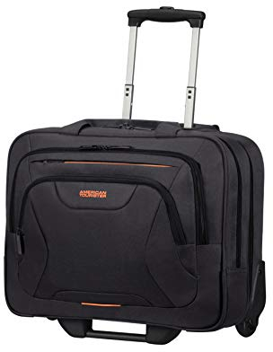American Tourister AT Work - 15.6 Zoll Laptoptasche mit Rollen, 44 cm, 22 L, Schwarz/Orange (Black/Orange)