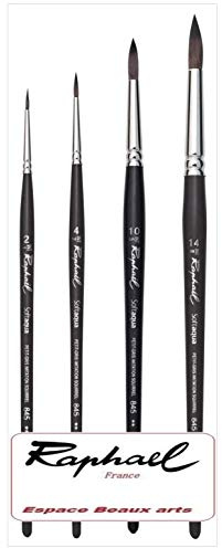 Raphael Pinceau SOFTAQUA Série 845 Vegans N°2 4 10 14 Set 4PCS