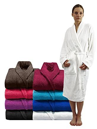Zuper Duper Towelling Bath Robe Premium Quality Bathrobes for Women Highly Absorbent 100% Cotton Shawl Design Perfect for Men & Women in Loungewear and Gifts