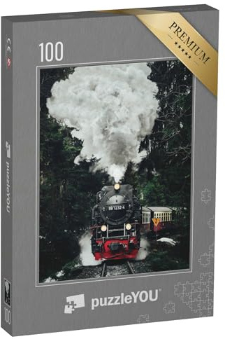 puzzleYOU: Puzzle 100 Teile „Historische Dampflokomotive“ – aus der Puzzle-Kollektion Eisenbahn, Lokomotive