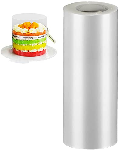 YQL Verdickter Tortenrandfolie 20 cm Hoch, Acetat Folie Transparente Acetat Rolle für Backen Schokoladenmousse Kuchen Crafting