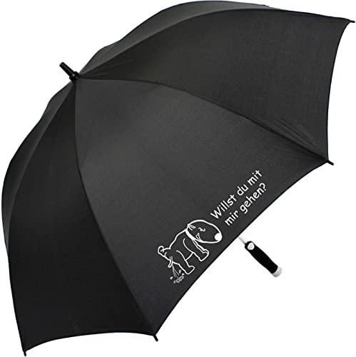 iX-brella XXL Automatik Golfschirm mit weißem Fiberglas-Gestell mit Hunde-Motiv 4