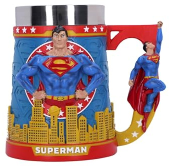 Nemesis Now Superman Man of Steel Bierkrug, 15,5 cm, Harz, offizielles Lizenzprodukt, Superman-Bierkrug, gegossen in feinstem Harz, fachmännisch handbemalt, herausnehmbarer Einsatz