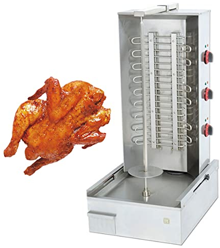 Kebab Machine électrique verticale sans fumée en acier inoxydable avec brûleurs, rôtisserie verticale pour la maison, accessoires de barbecue de cuisine