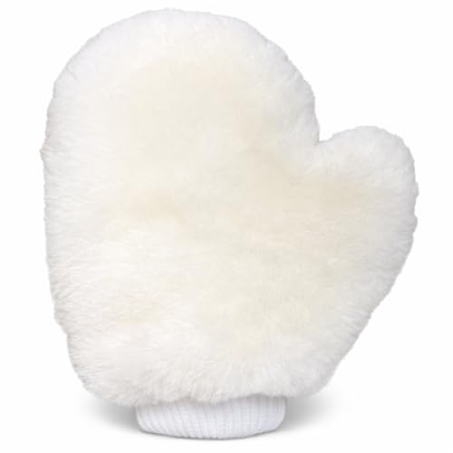 Tru Lamb Natural Lambskin Wool Car Wash Mitt - Large Sheepskin for Wet and Dry Applications and Painters (1)