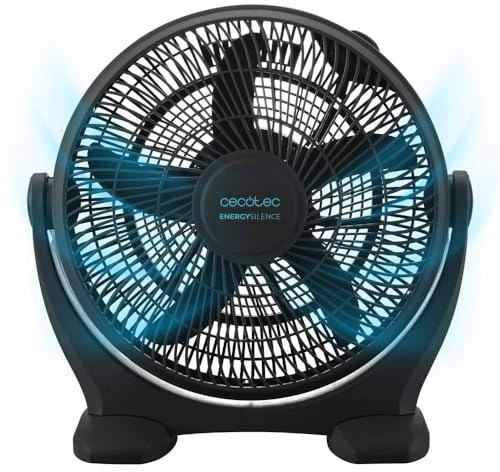 Cecotec - Ventilatore da pavimento industriale, EnergySilence 1400 FloorFlow. 50W, Diametro 14 Pollici, 3 Velocità, 5 Pale Aerodinamiche, Facilità d'Uso e Massima Sicurezza