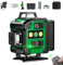Kreuzlinienlaser Grün, 4 x 360° Laser Wasserwaage 30M, 16 Linien linienlaser mit LED Digitalanzeige, IP54 Staubdicht Laser Level für Innenbereich Baustelle- TrueLine