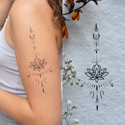 Inkster Tattoo Gestrichelte Elemente | NEU: Verbesserte Qualität | Hautfreundlich & EU Kosmetikzertifiziert | hochwertige Temporäre Tattoos aus pflanzlichen Inhaltsstoffen | wasserfest